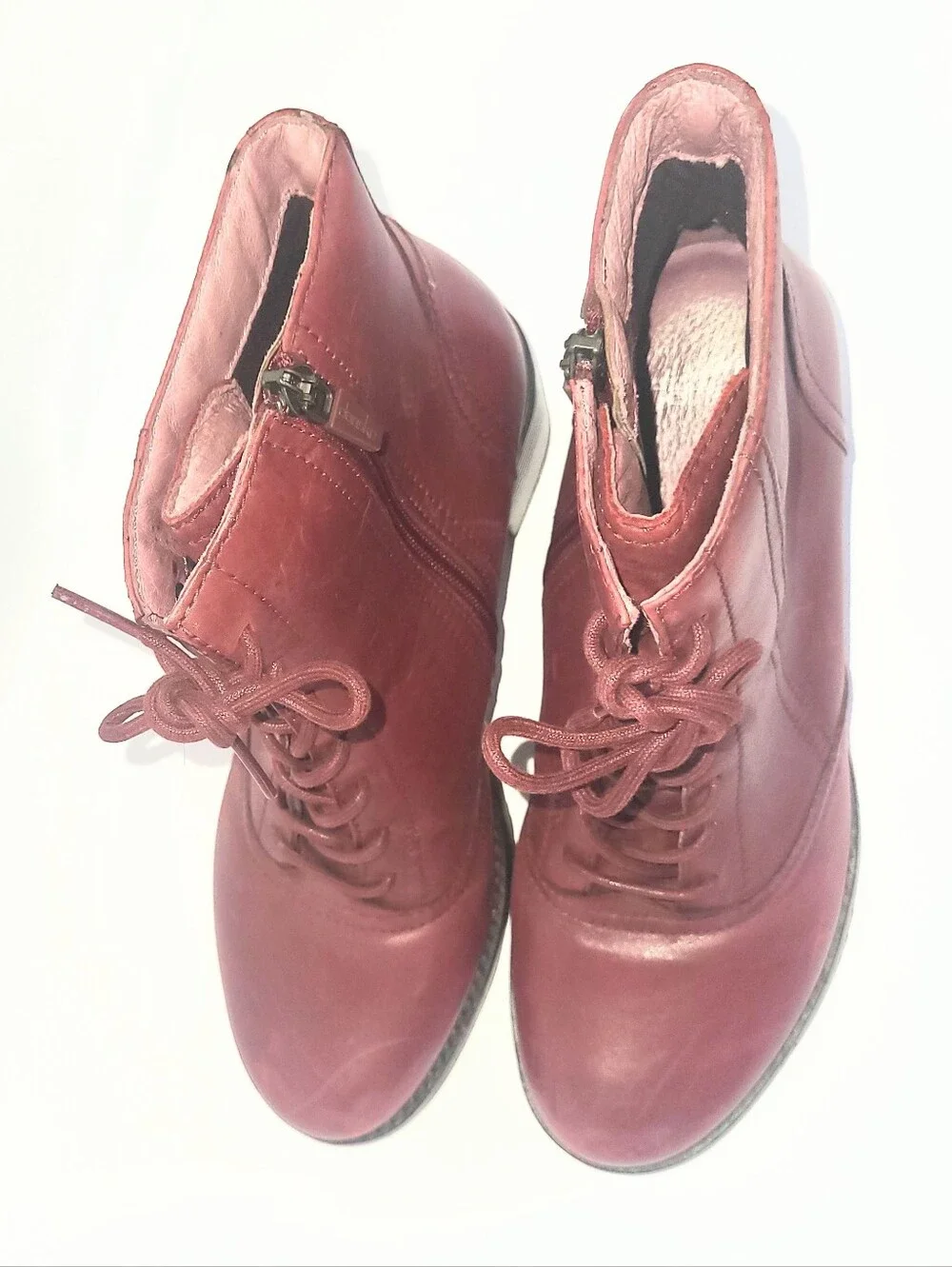 Dansko Ames Red Leather Ankle Boot Casual Combat Boot Size 39 Or 8.5 - 9 US - Picture 7 of 16